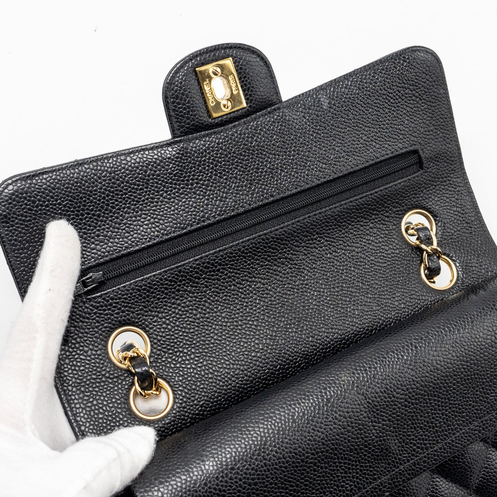 Chanel vintage small Classic double flap bag caviar black