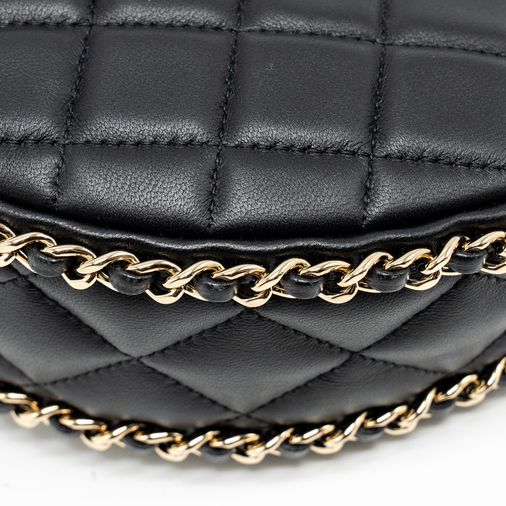 Chanel Small moon Hobo Bag Lambskin Black L (Microchip)