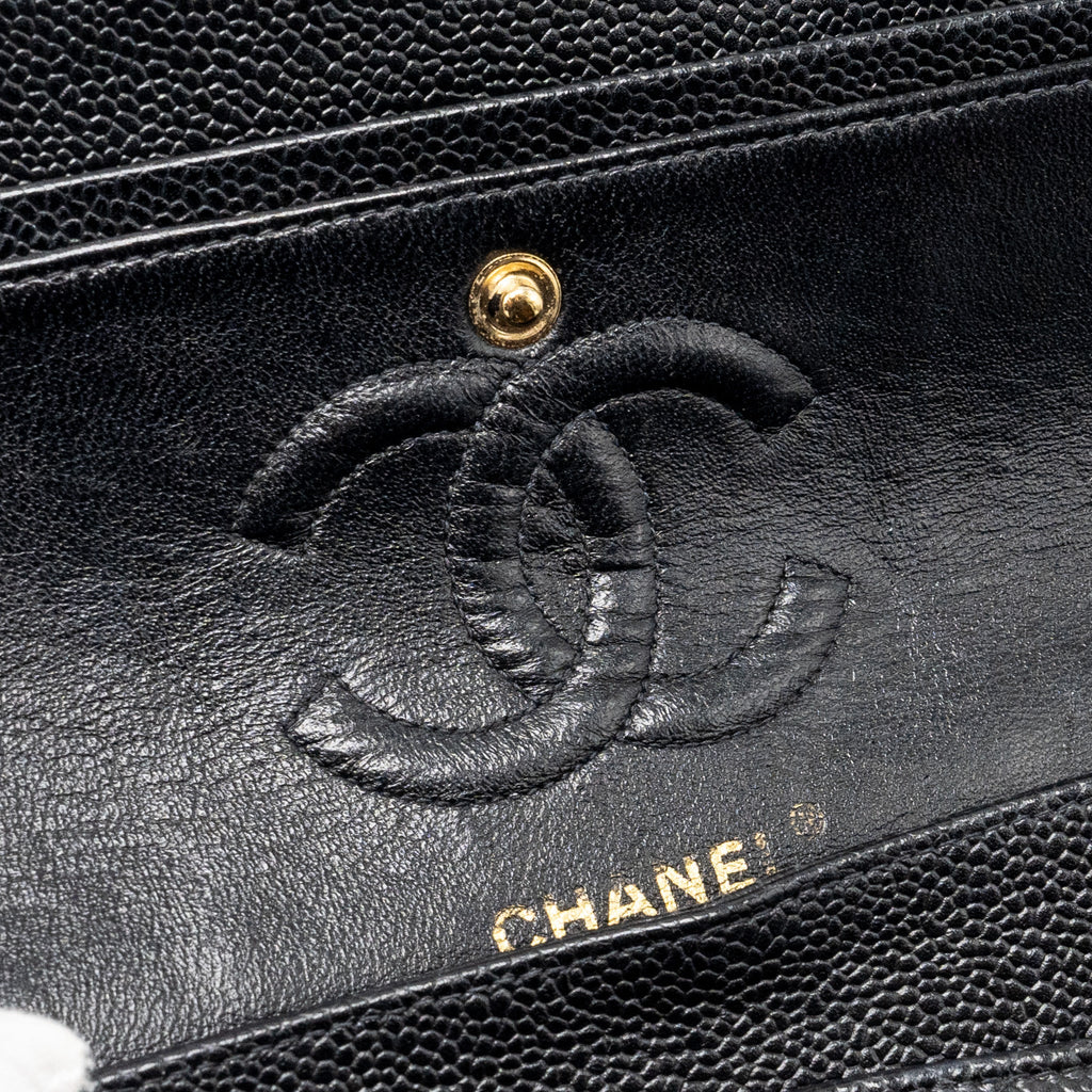 Chanel vintage small Classic double flap bag caviar black