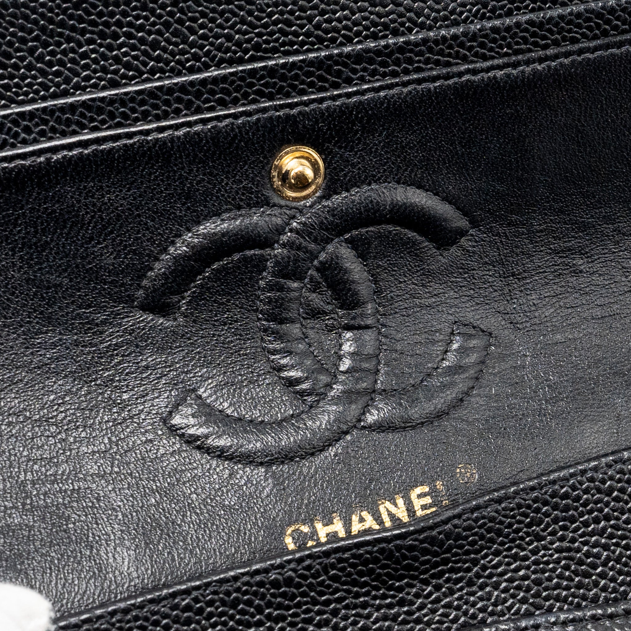 Chanel vintage small Classic double flap bag caviar black