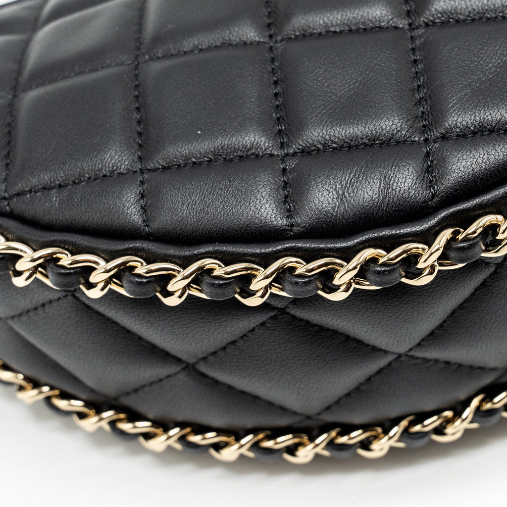 Chanel Small moon Hobo Bag Lambskin Black L (Microchip)