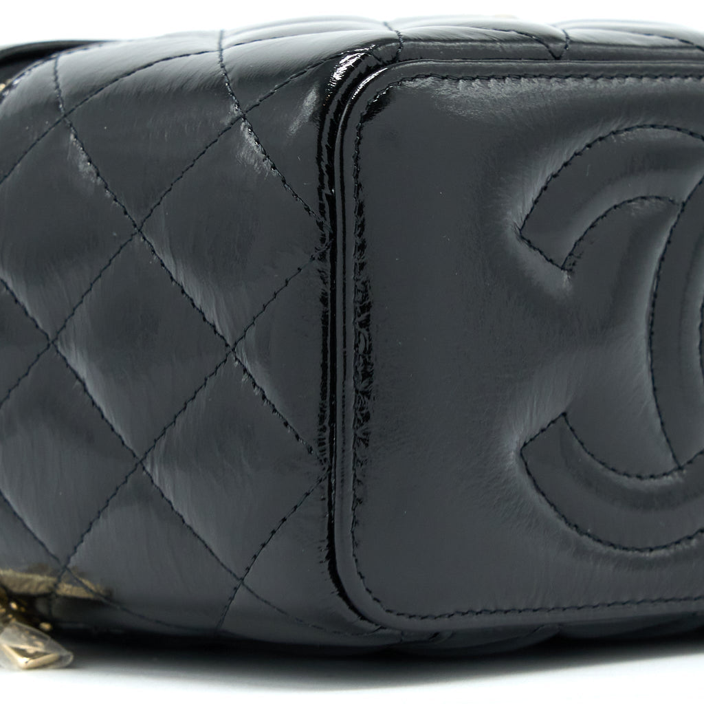 Chanel Vanity Case Glazed Lambskin Black L