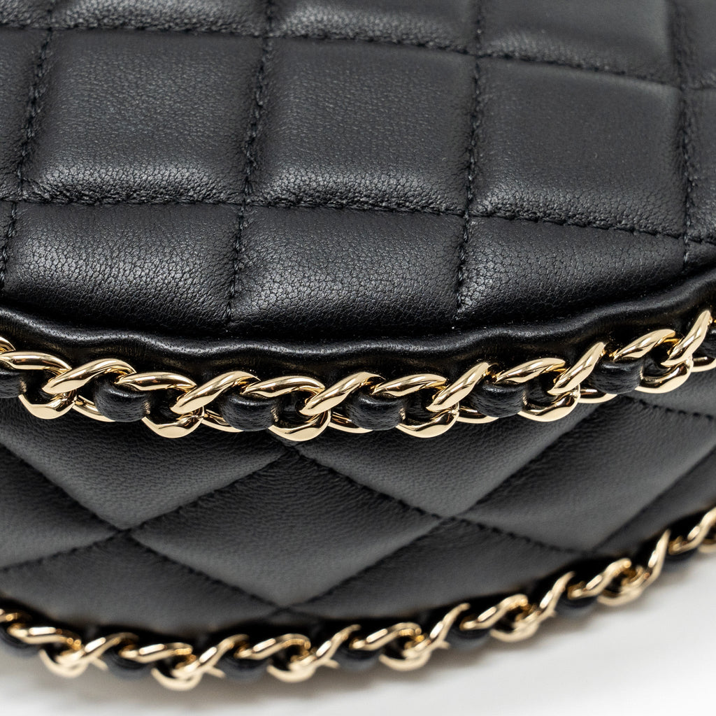 Chanel Small moon Hobo Bag Lambskin Black L (Microchip)