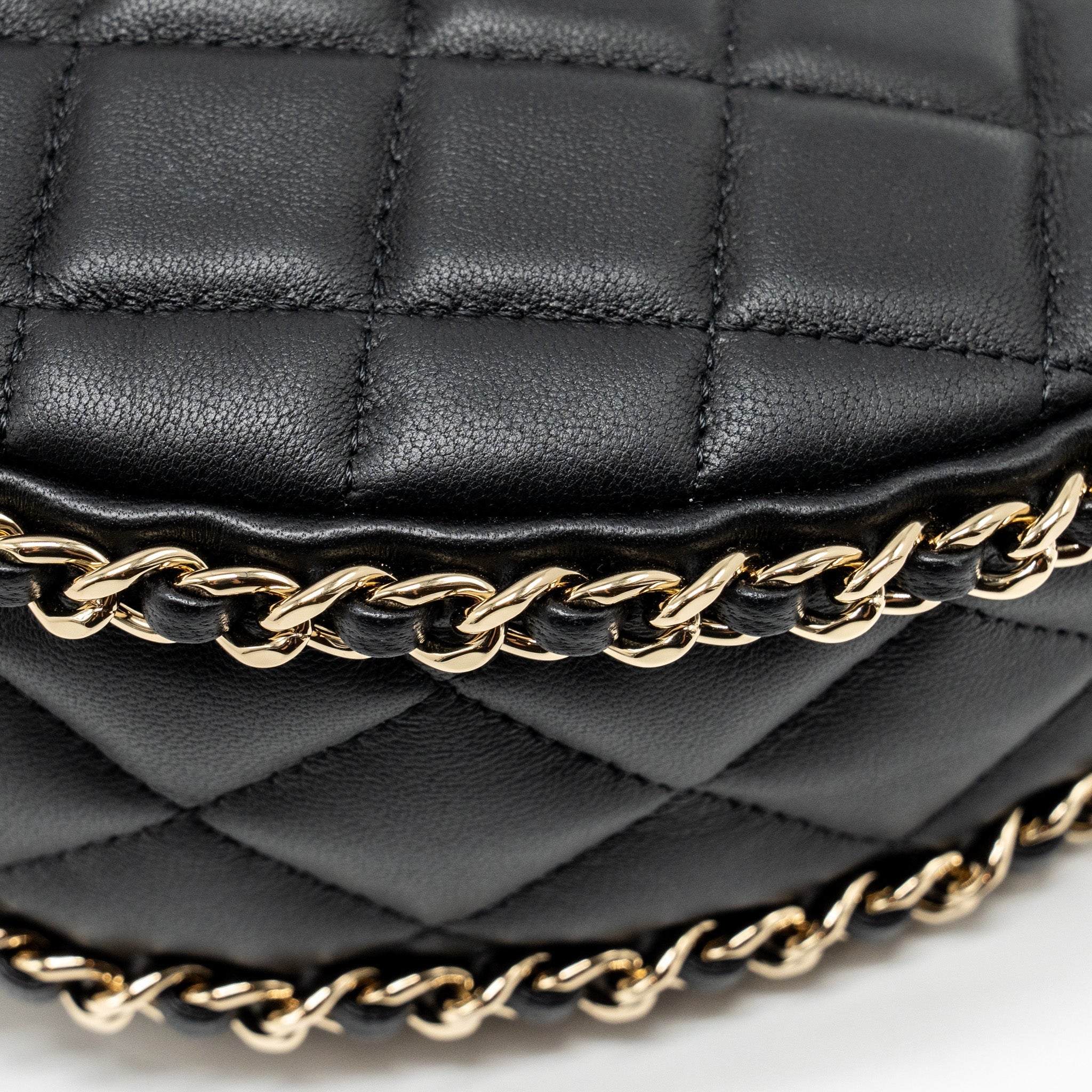 Chanel Small moon Hobo Bag Lambskin Black L (Microchip)