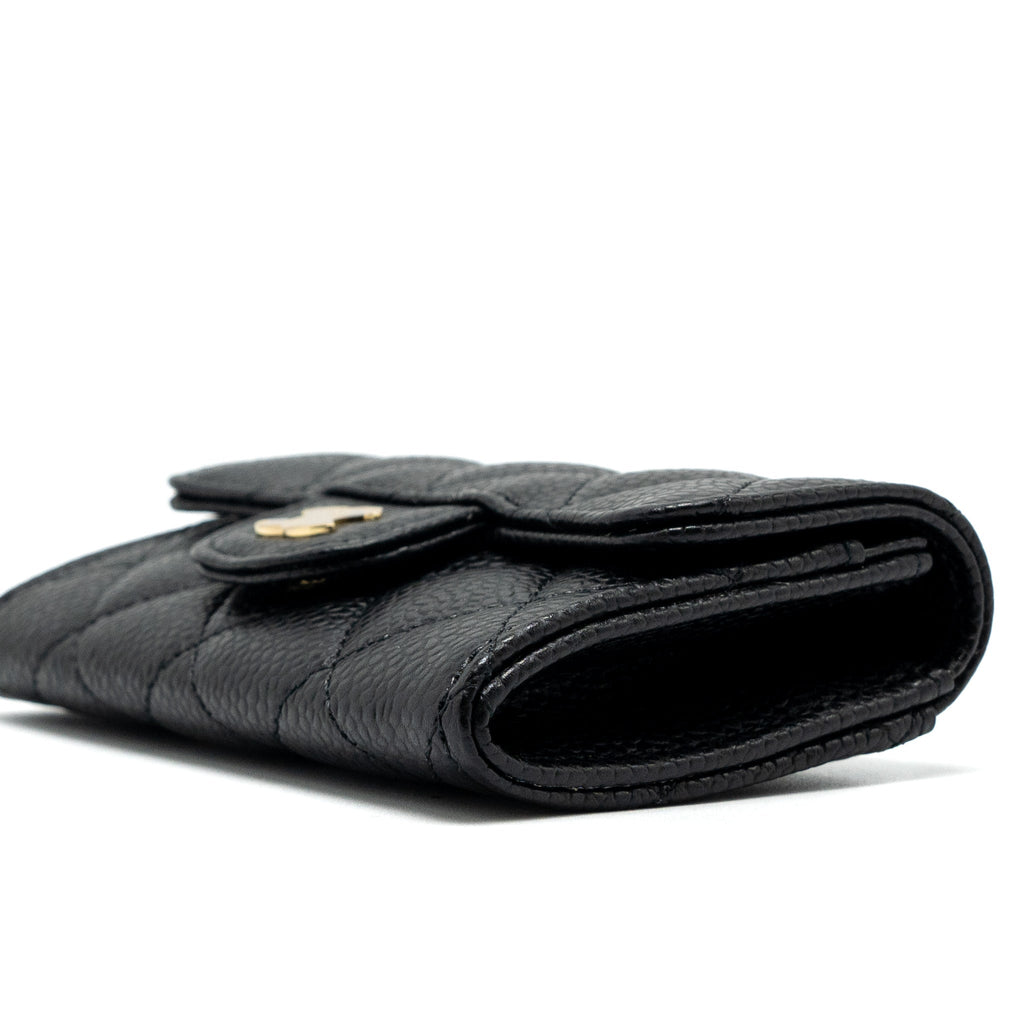 Chanel Classic Flap Card Holder Caviar Black  (Microchip)