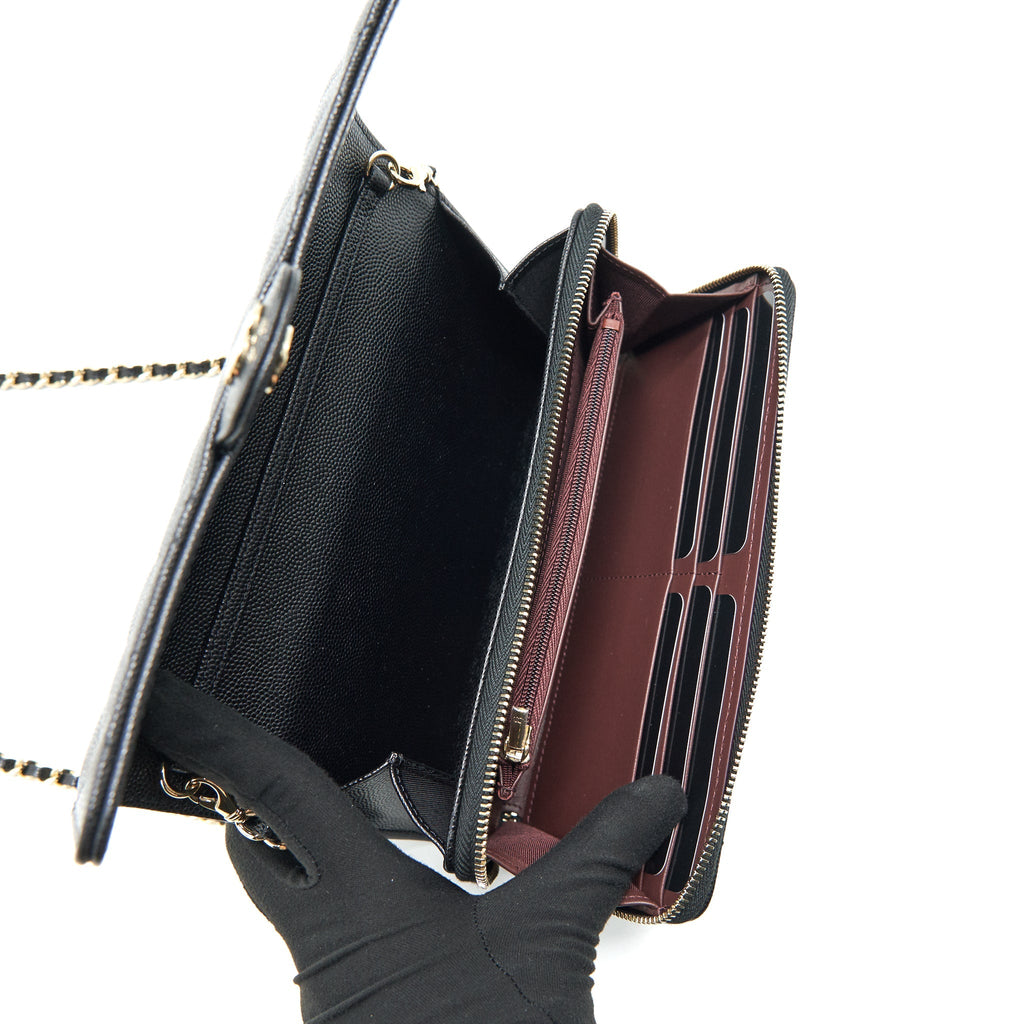 Chanel 22C 3 in 1 Wallet on Chain Caviar Black L