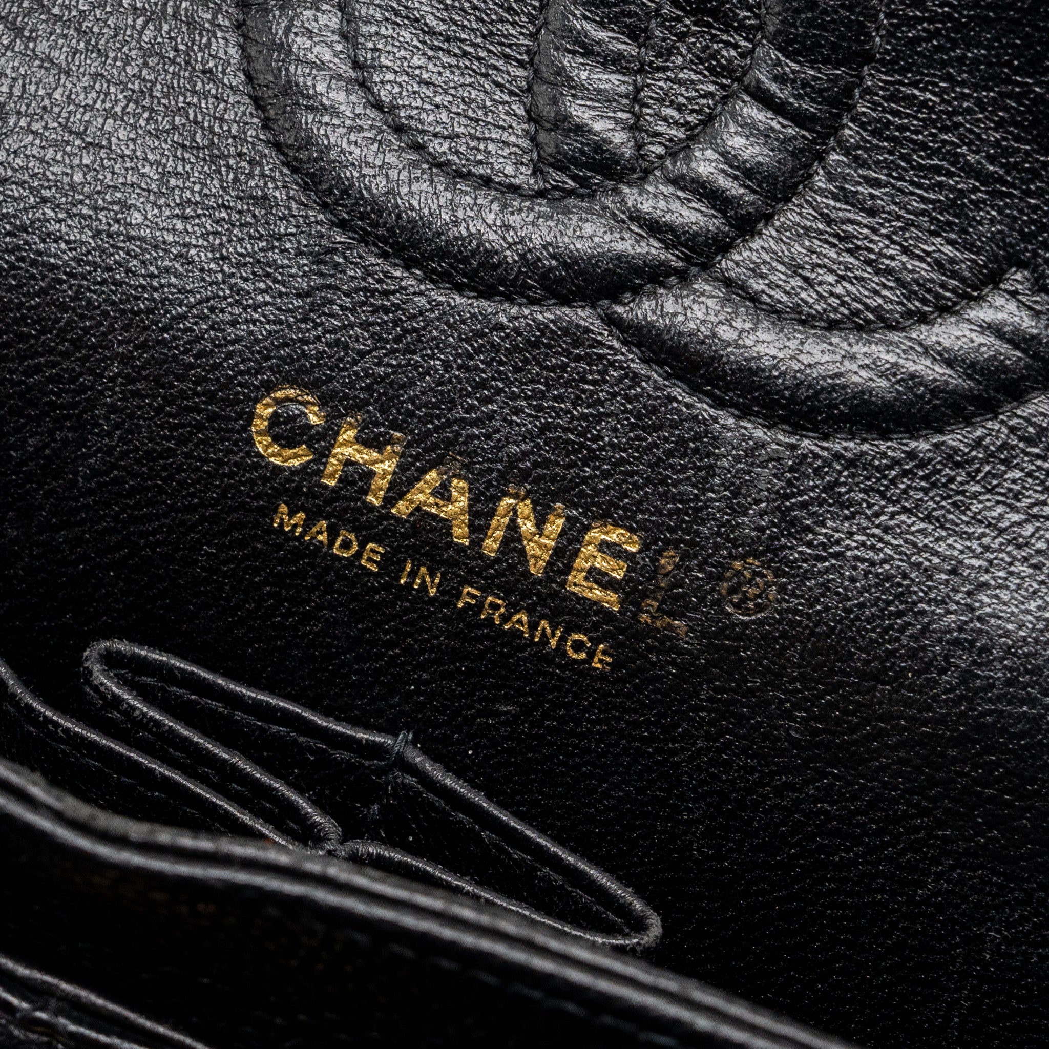 Chanel vintage small Classic double flap bag caviar black