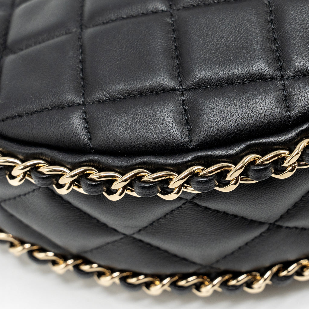 Chanel Small moon Hobo Bag Lambskin Black L (Microchip)