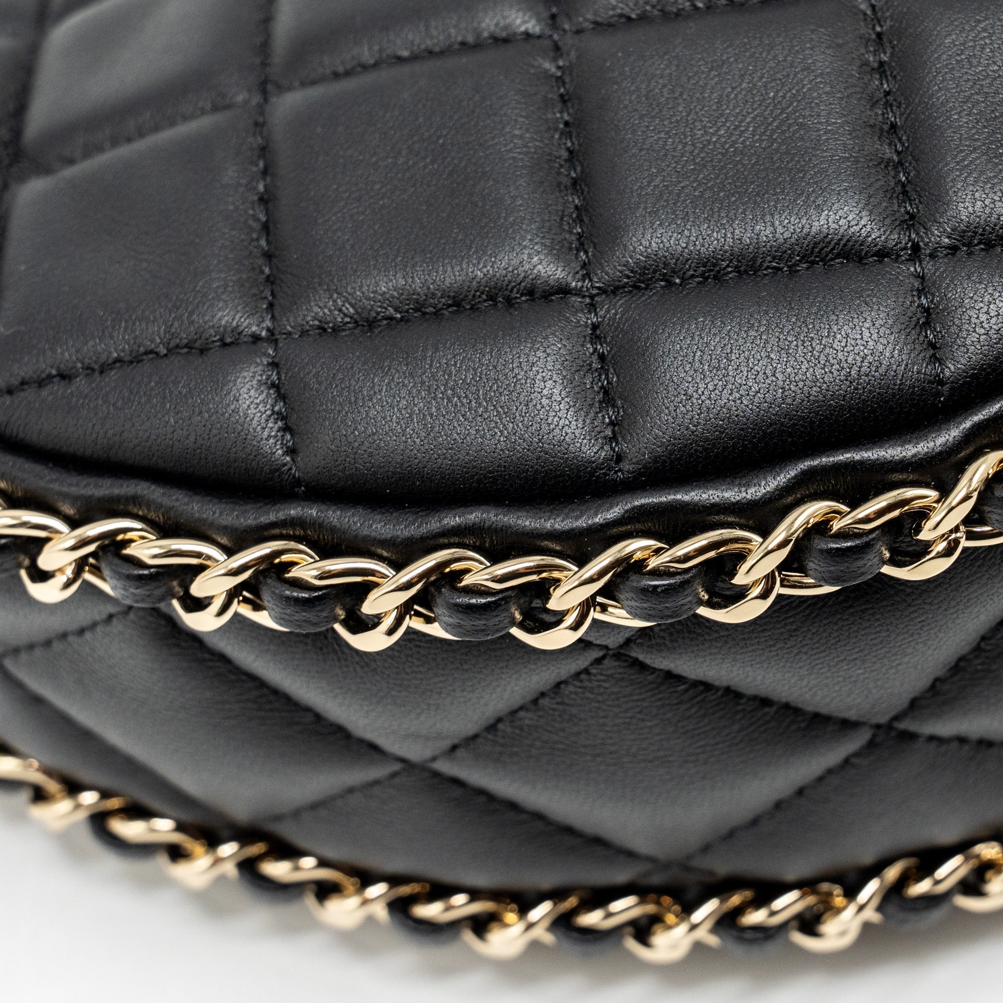Chanel Small moon Hobo Bag Lambskin Black L (Microchip)