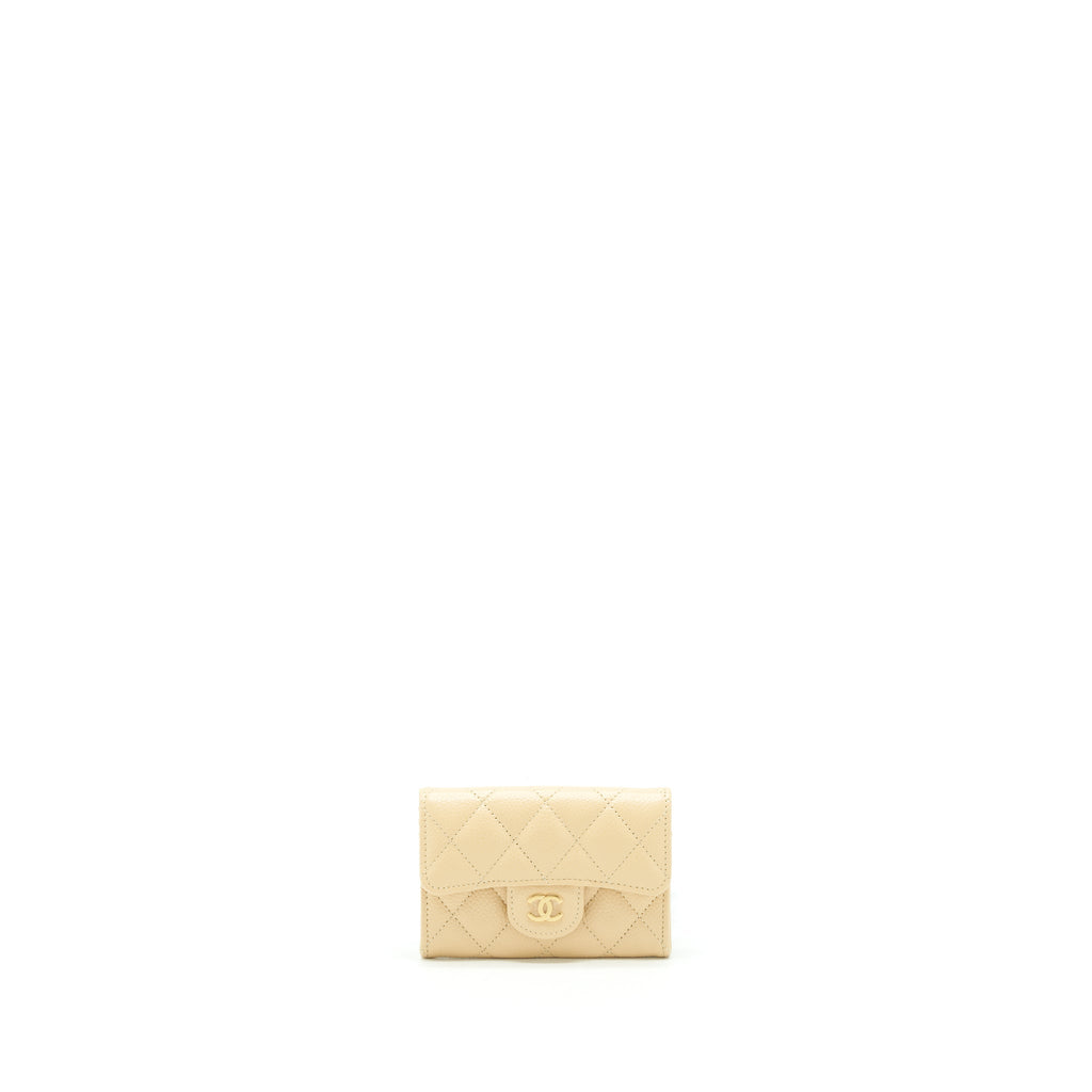 Chanel Classic Flap Card Holder Caviar Beige