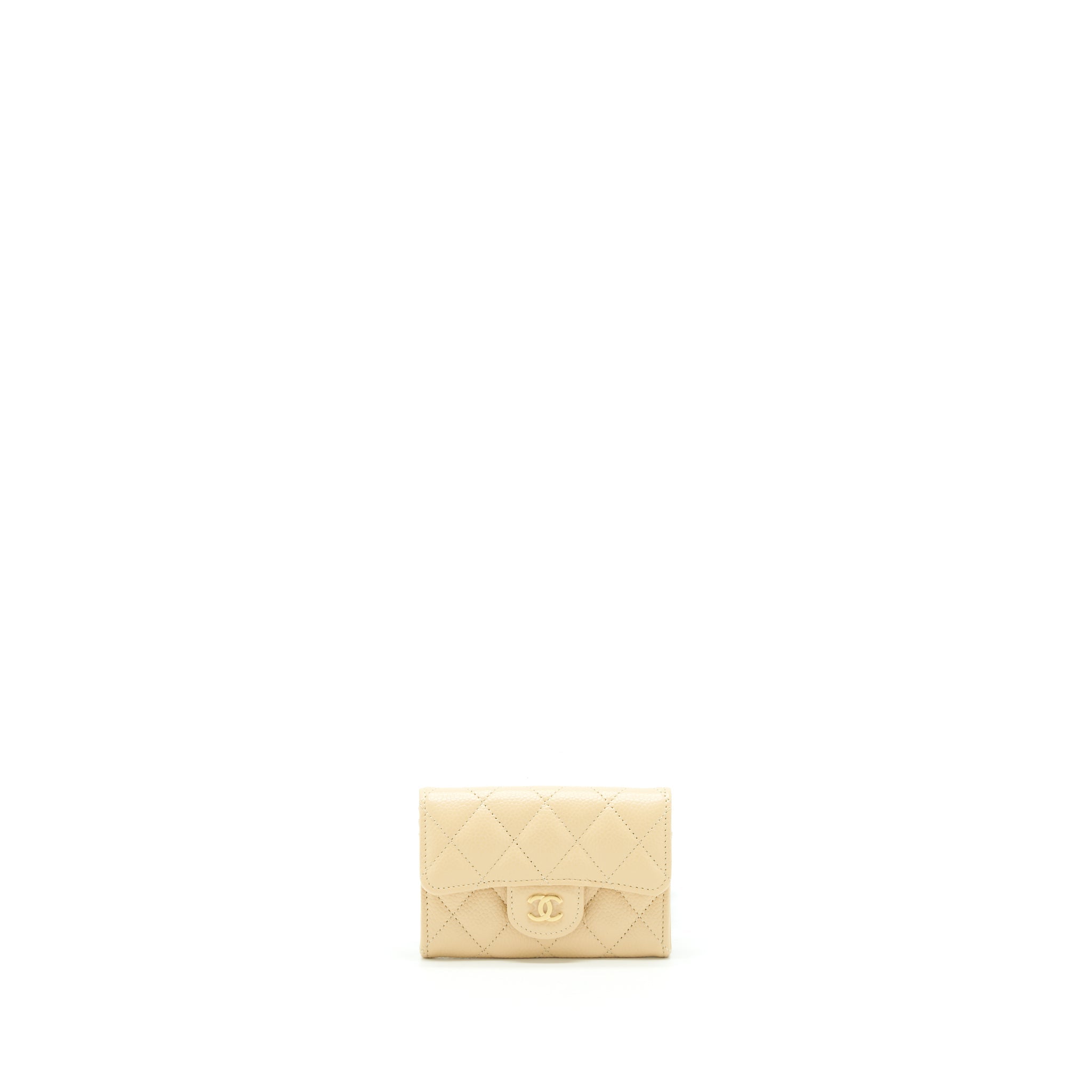 Chanel Classic Flap Card Holder Caviar Beige