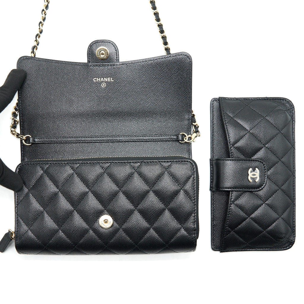 Chanel 22C 3 in 1 Wallet on Chain Caviar Black L