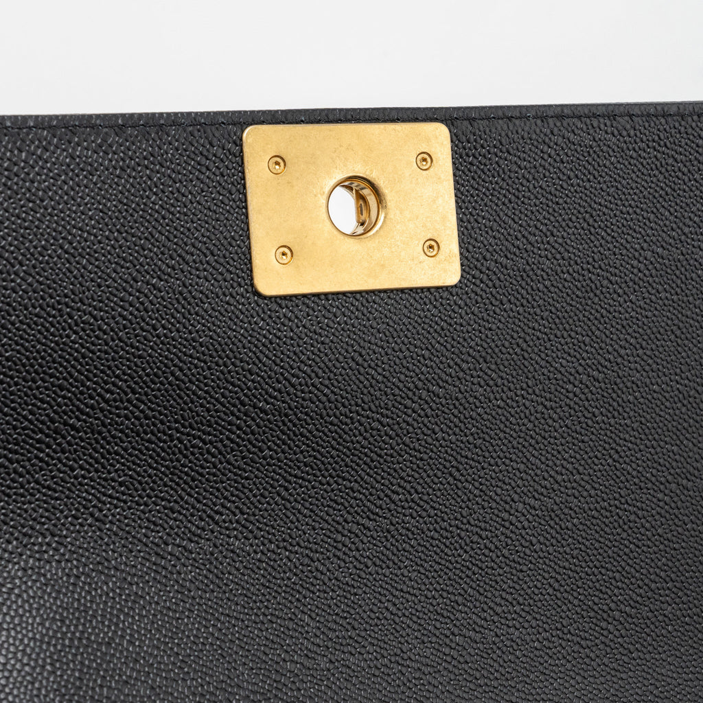Chanel Medium Boy Bag Limited Edition Caviar Black  (microchip)