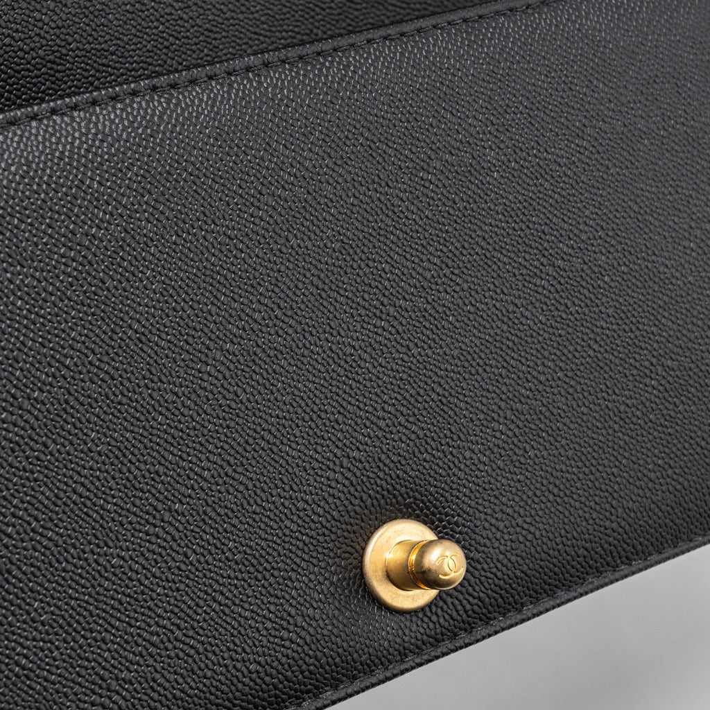 Chanel Medium Boy Bag Limited Edition Caviar Black  (microchip)