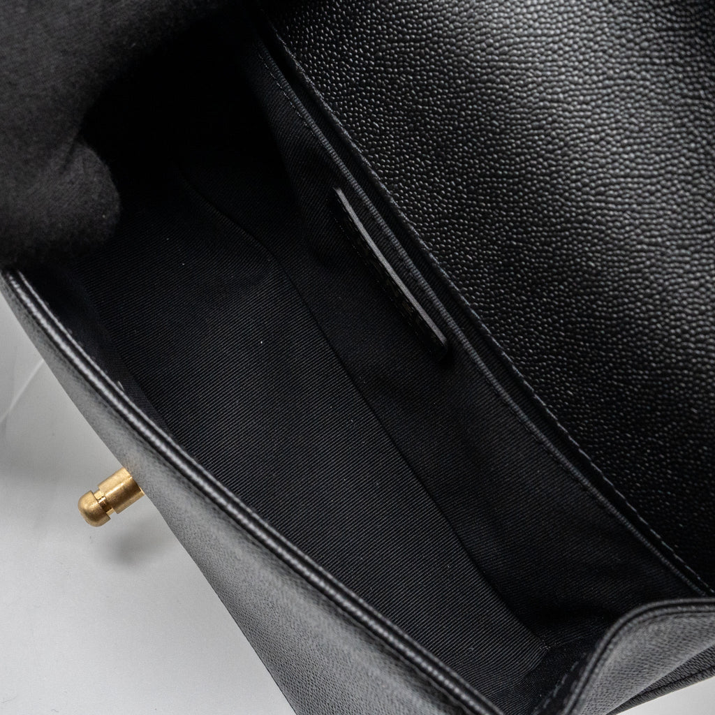 Chanel Medium Boy Bag Limited Edition Caviar Black  (microchip)