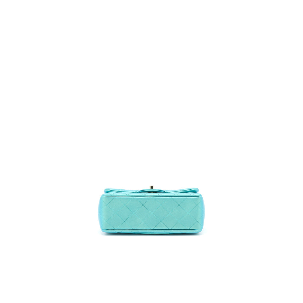 Chanel 21S Mini Rectangular Flap Bag Calfskin Iridescent Green L