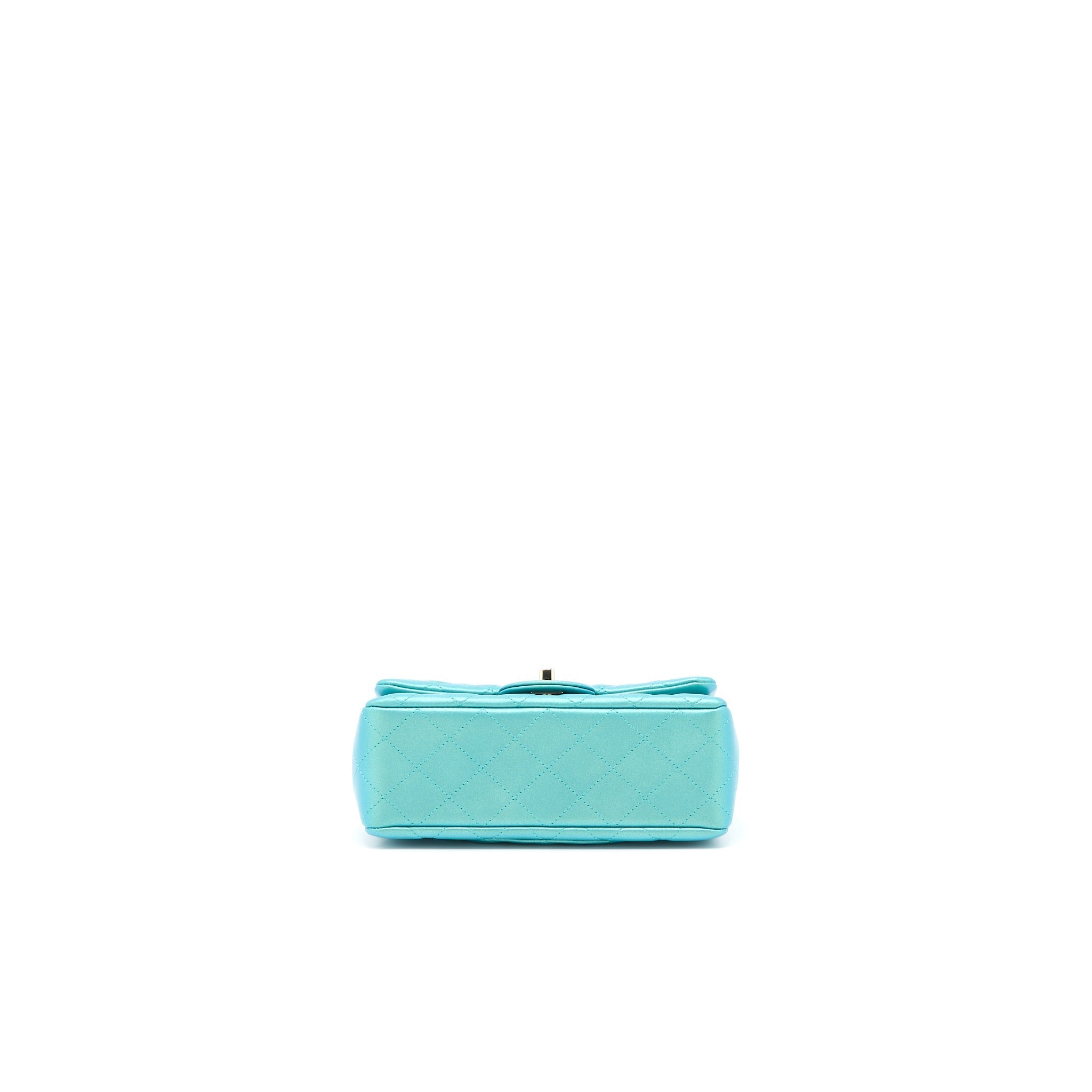 Chanel 21S Mini Rectangular Flap Bag Calfskin Iridescent Green L