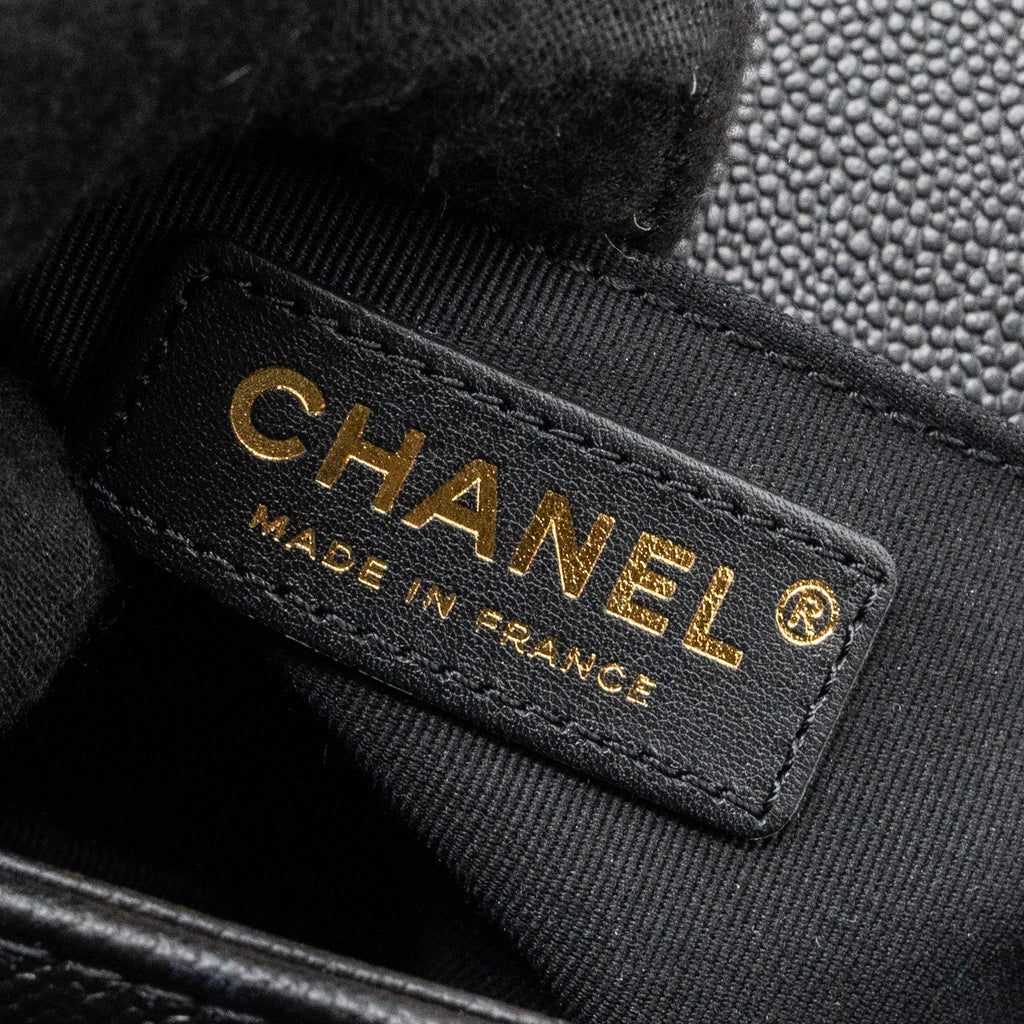 Chanel Medium Boy Bag Limited Edition Caviar Black  (microchip)