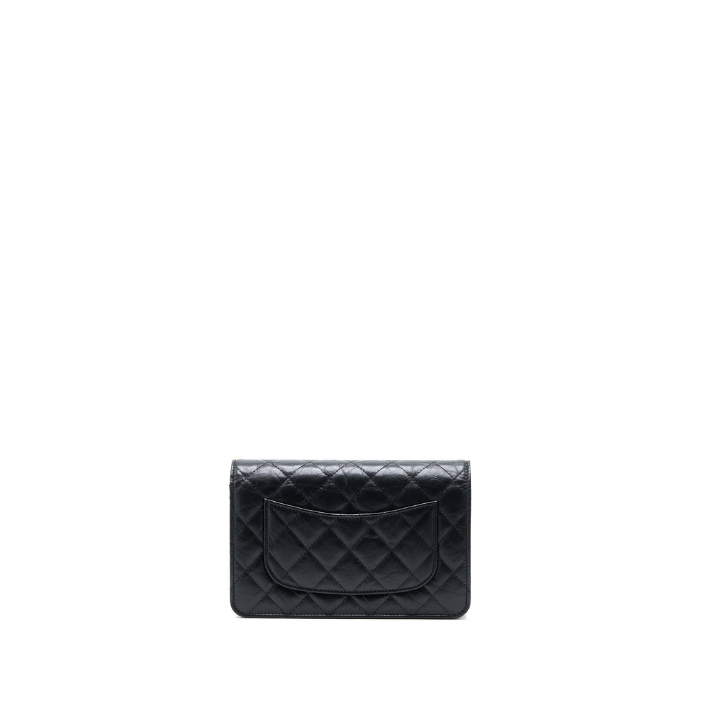 Chanel 2.55 Reissue Wallet on Chain Aged Calfskin Black Brushed  (Microchip)