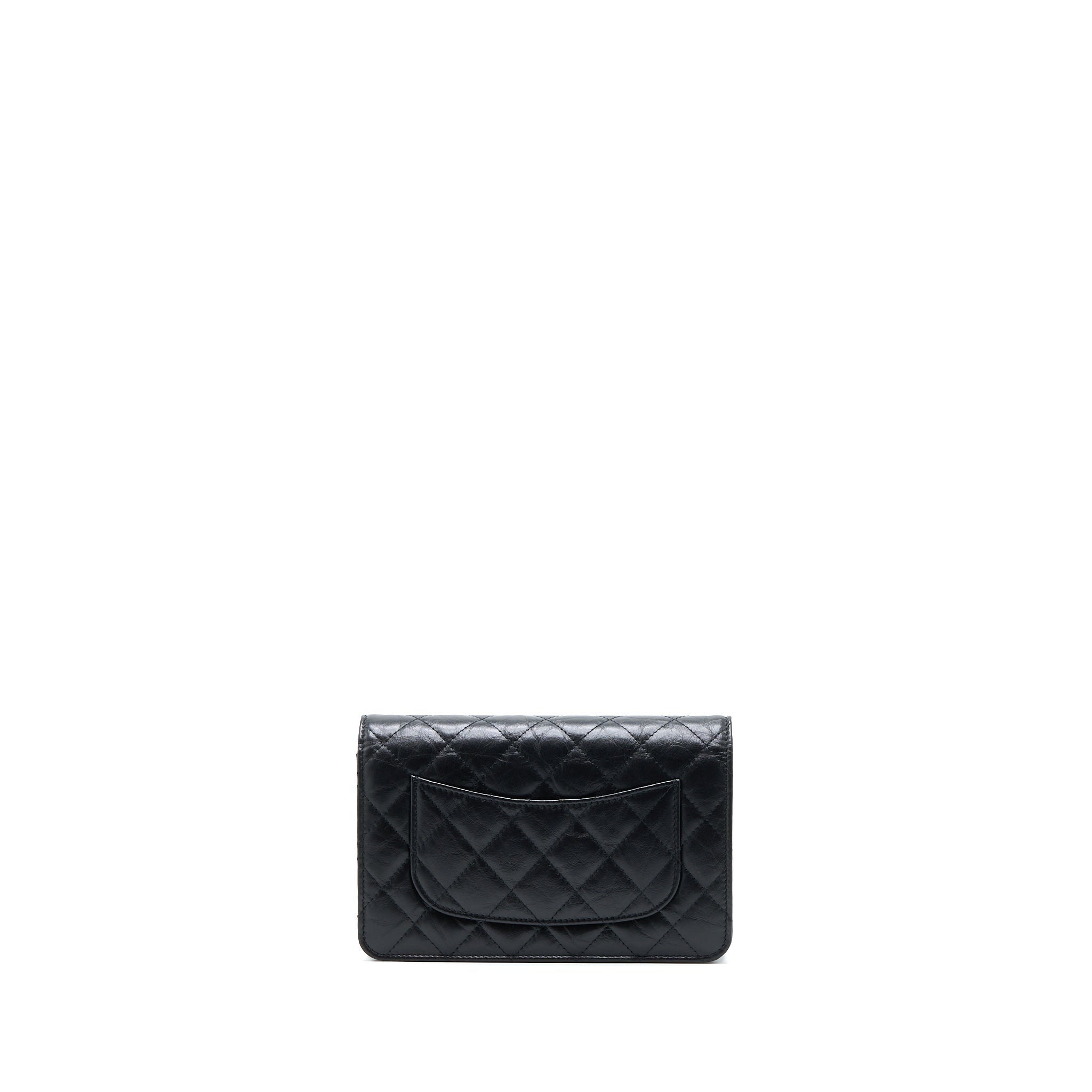 Chanel 2.55 Reissue Wallet on Chain Aged Calfskin Black Brushed  (Microchip)