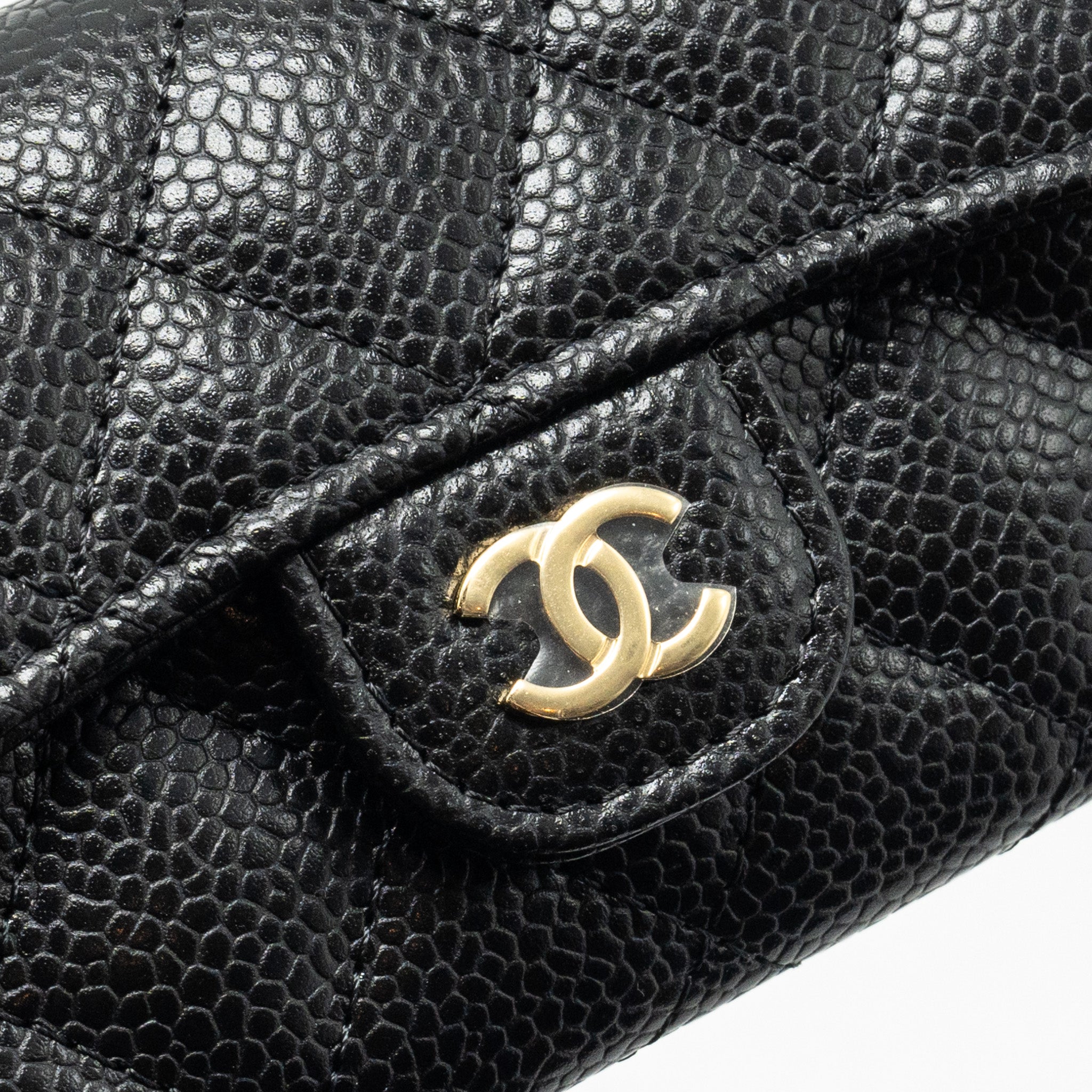 CHANEL Classic flap card holder Caviar Black  (MICROCHIP)