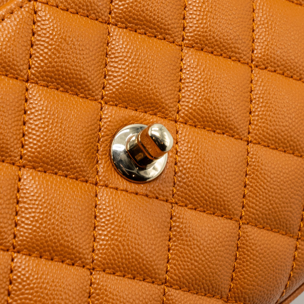 CHANEL SMALL COCO HANDLE CAVIAR CARAMEL  (Microchip)