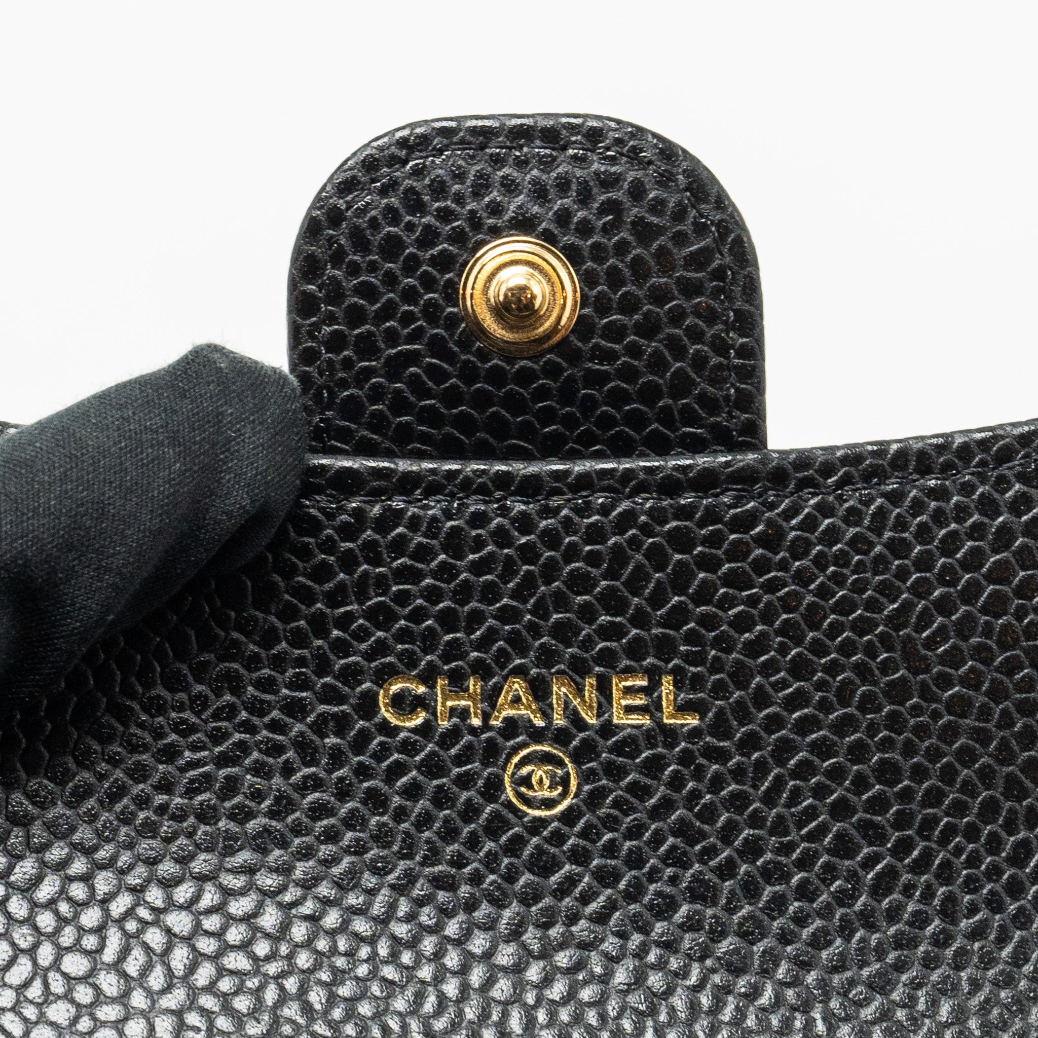 CHANEL Classic flap card holder Caviar Black  (MICROCHIP)