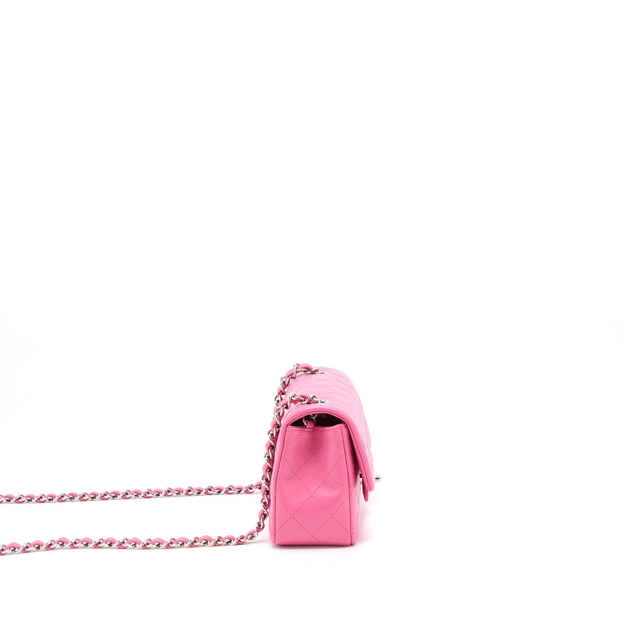 Chanel Classic Mini Rectangular Flap Bag Lambskin Pink