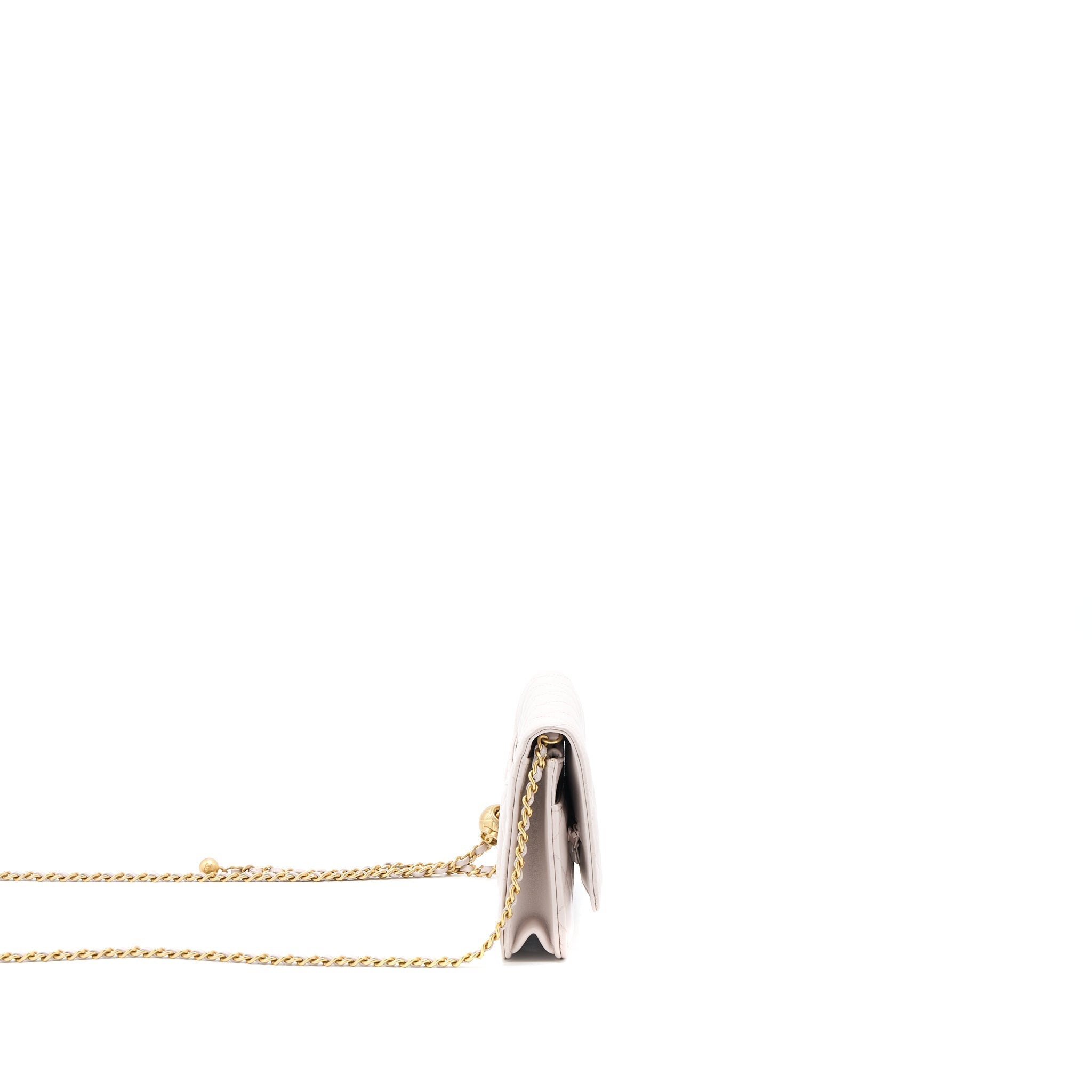 Chanel Pearl Crush Wallet on Chain Lambskin Lialic/Light Purple Brushed  (Microchip)
