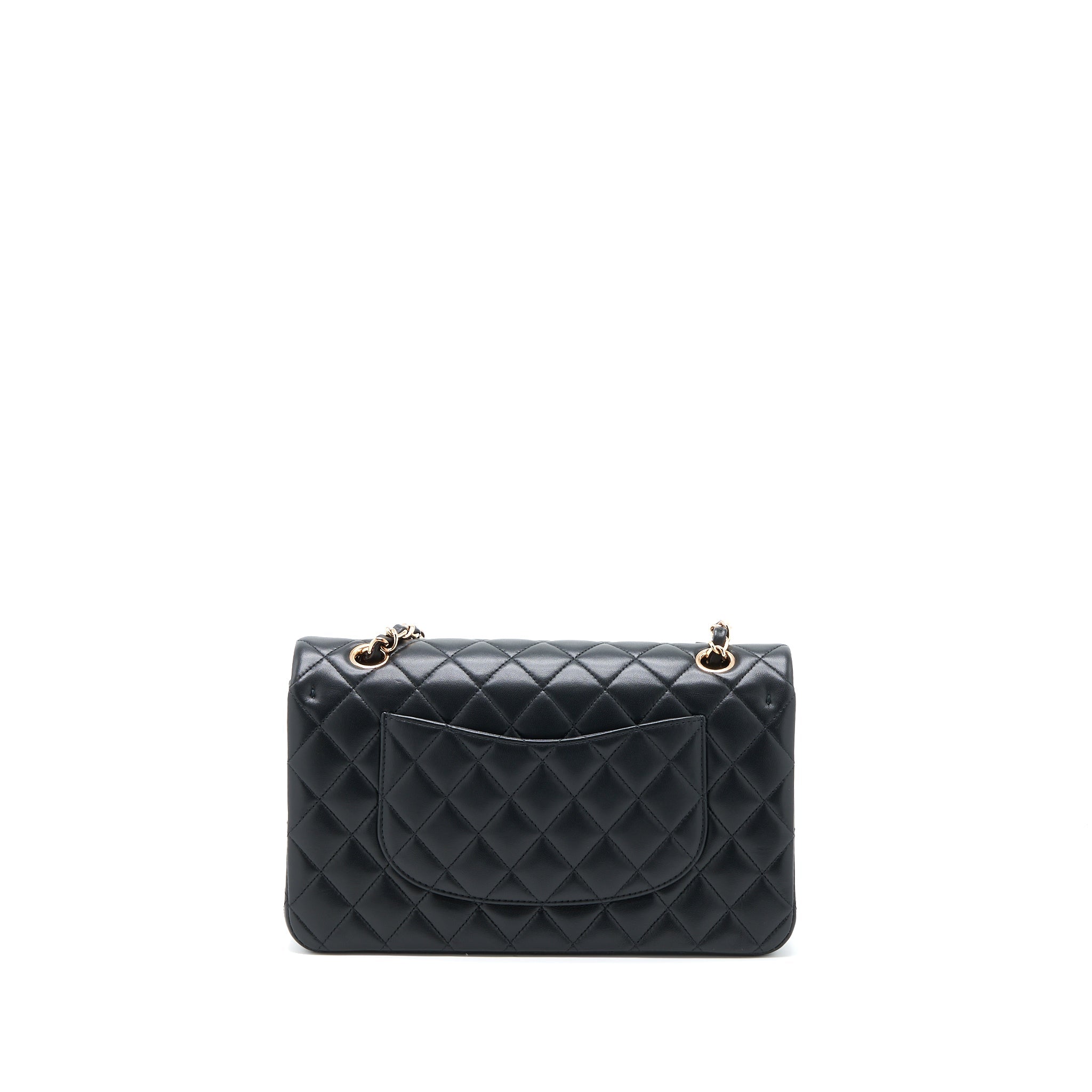 Chanel Medium Classic Flap Bag Lambskin Black R (Microchip)