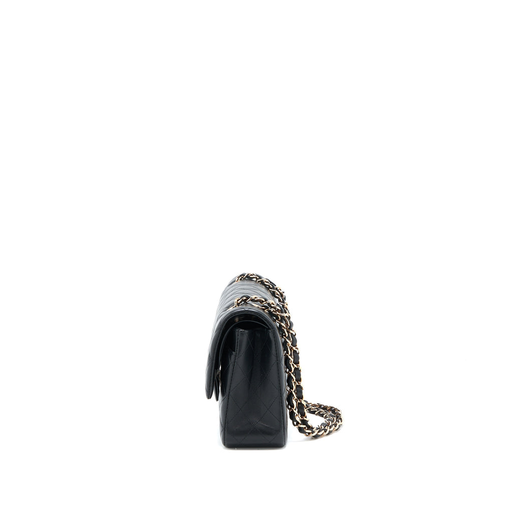 Chanel Medium Classic Flap Bag Lambskin Black R (Microchip)