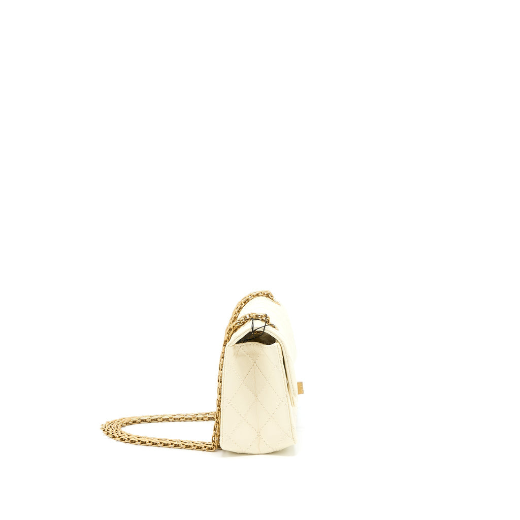 Chanel 20A Mini 2.55 Reissue Flap Bag Aged Calfskin Creamy White Brushed