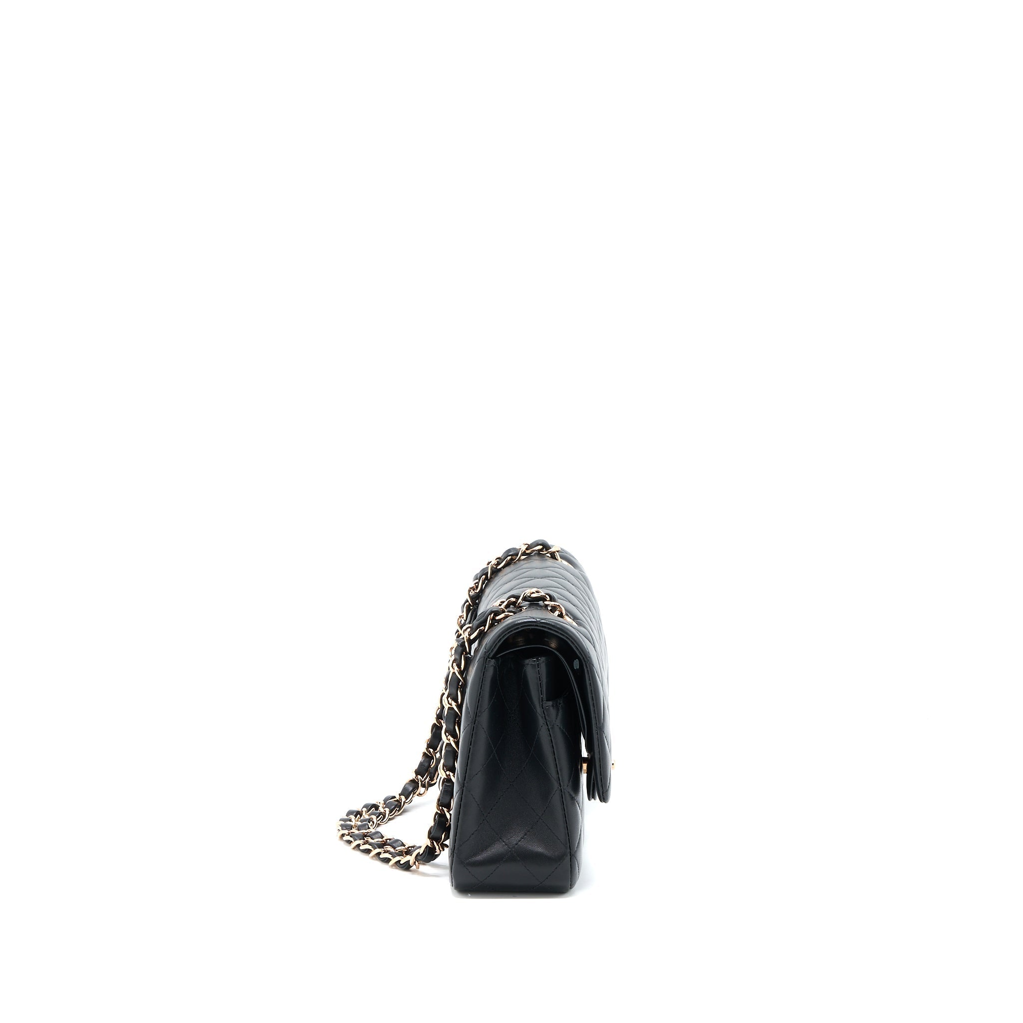 Chanel Medium Classic Flap Bag Lambskin Black R (Microchip)
