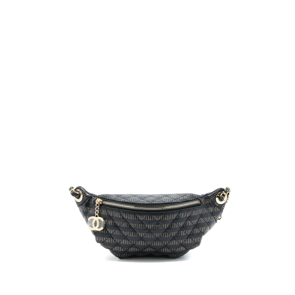 Chanel Seasonal Waist Bag Calfskin Black/Gold