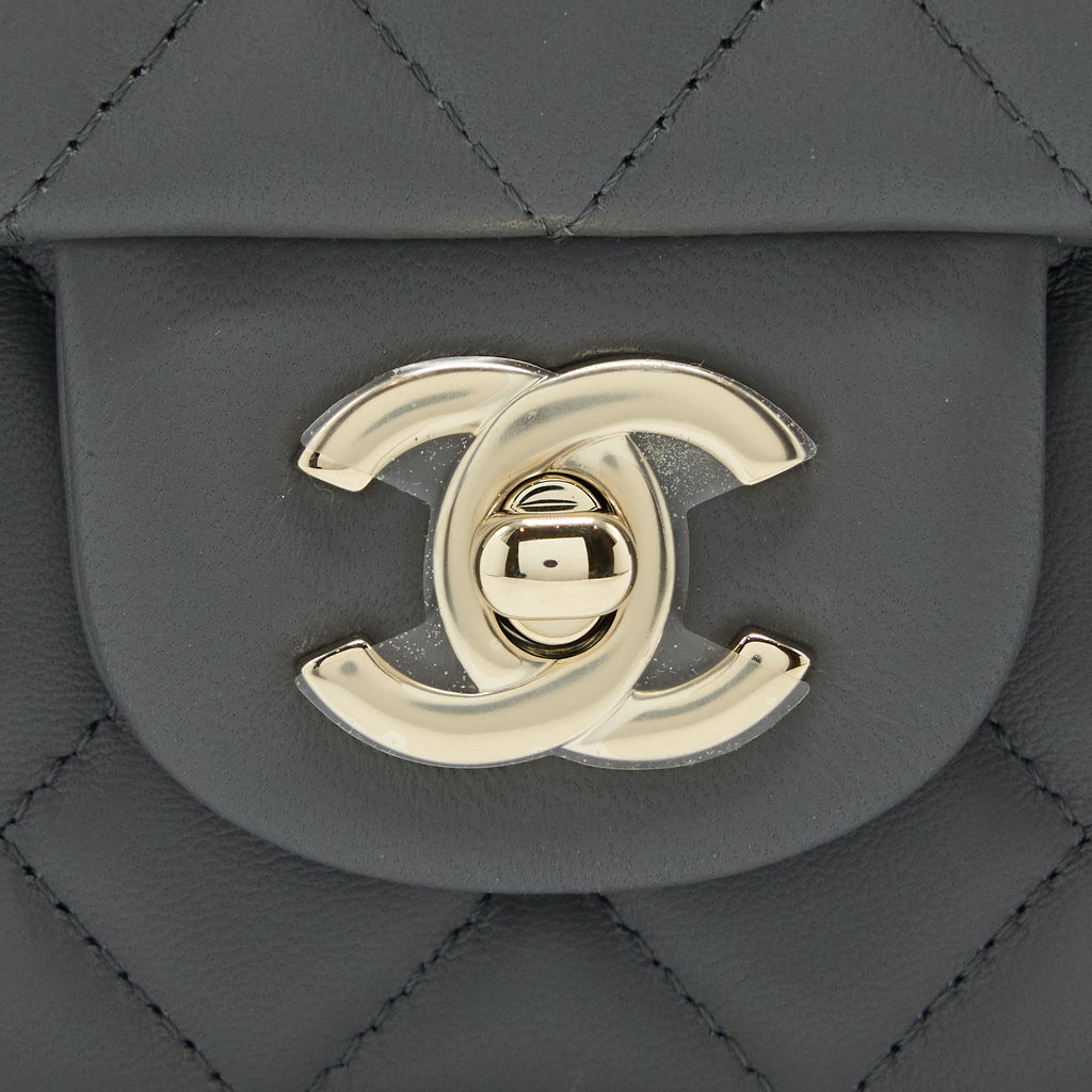 Chanel 22A Mini Rectangular Lambskin Grey L(Microchip)