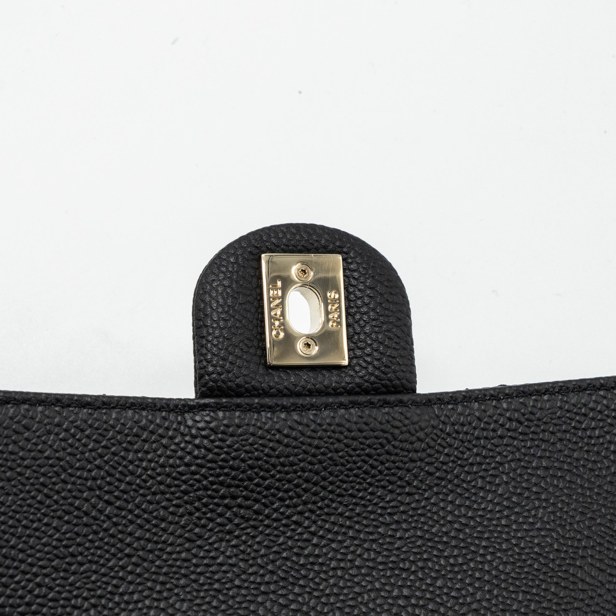 CHANEL FLAP BAG WITH CHAINS HANDLE Quilted CALFSKIN BLACK