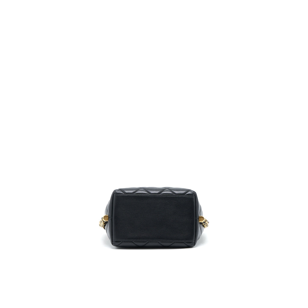 Chanel Drawstring Bucket Bag Lambskin Black  (Microchip)
