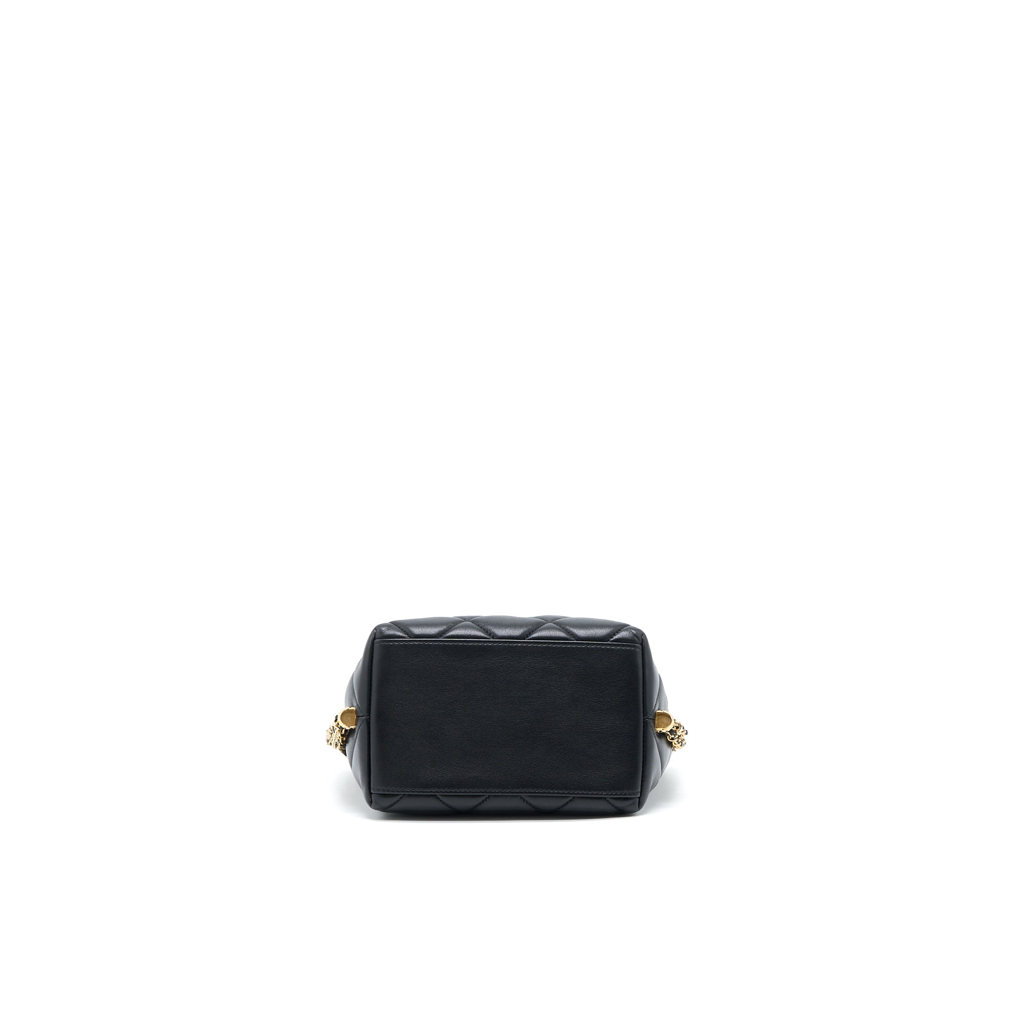 Chanel Drawstring Bucket Bag Lambskin Black  (Microchip)