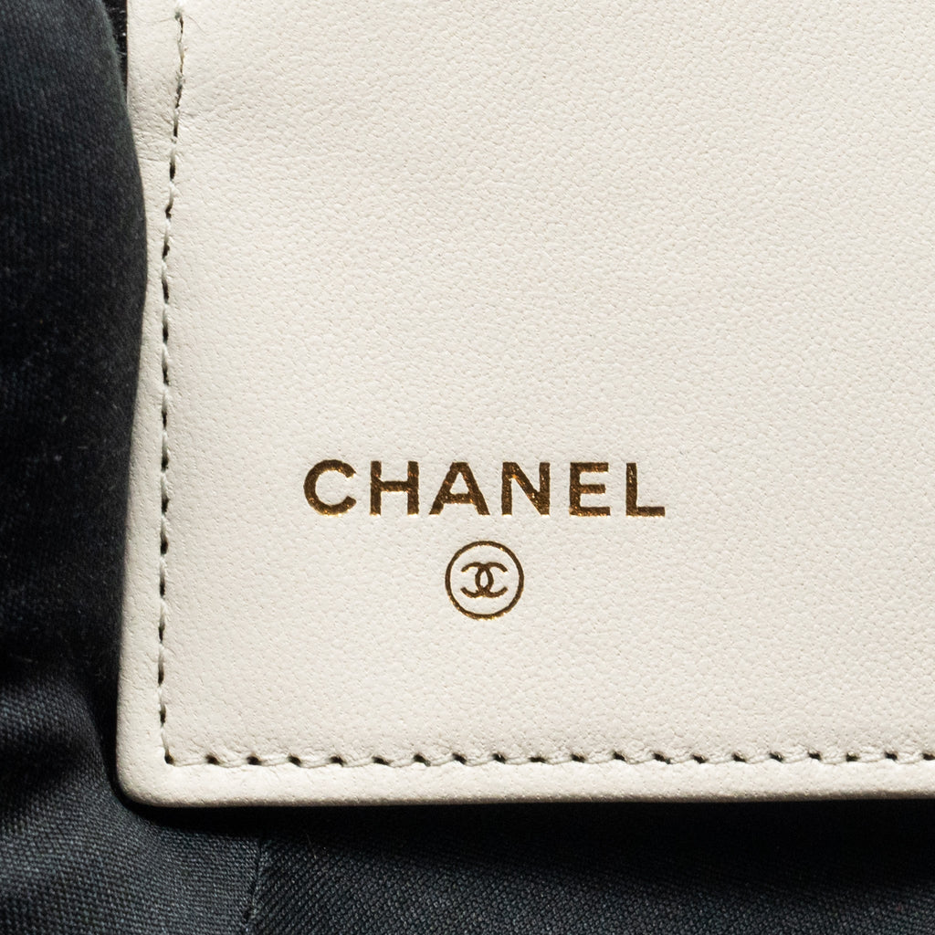 Chanel mini Book Card Holder with Chain Lambskin Black L (microchip)