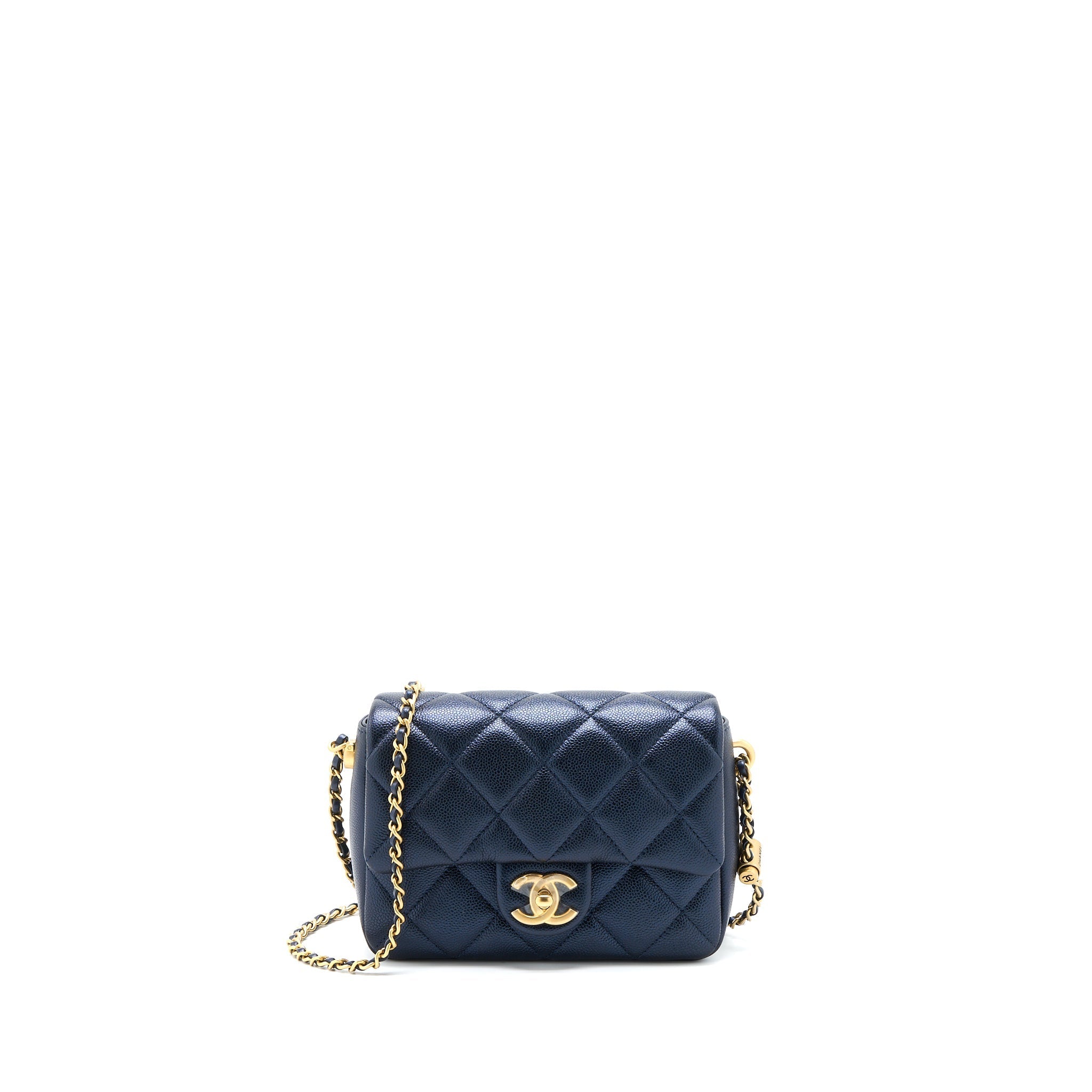 Chanel 21K My Perfect Mini Flap Bag Caviar Black Brushed  (Microchip)
