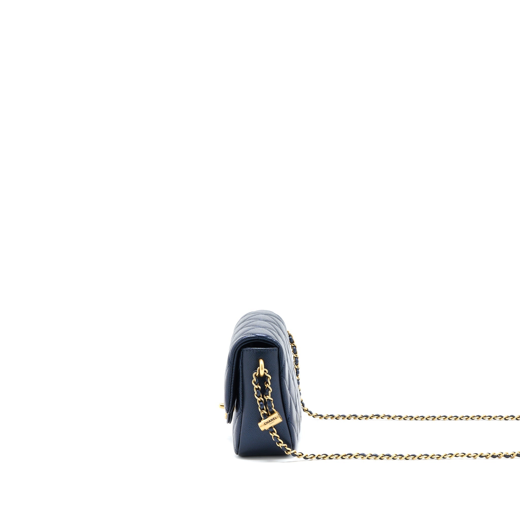 Chanel 21K My Perfect Mini Flap Bag Caviar Black Brushed  (Microchip)