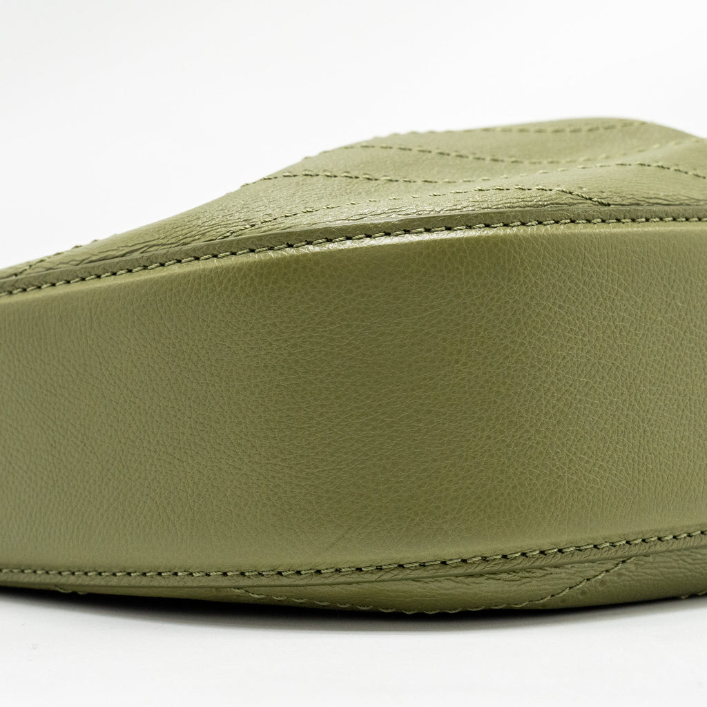 Chanel Drawstring Bucket Bag Grained Calfskin Olive Green
