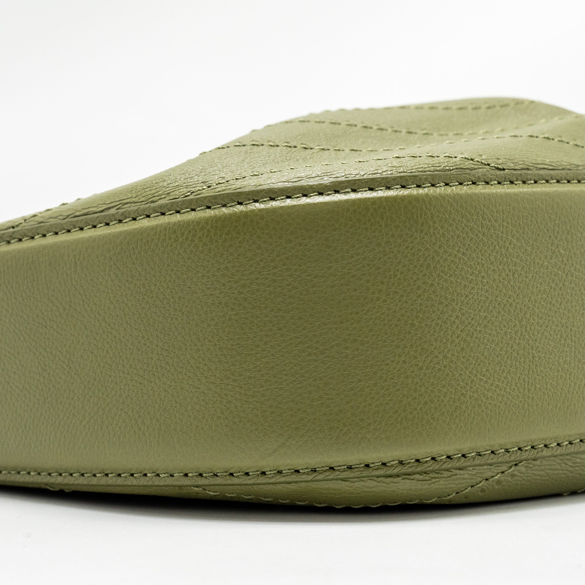 Chanel Drawstring Bucket Bag Grained Calfskin Olive Green