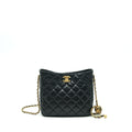 Chanel 22S Pearl Crush Hobo Bag Lambskin Black