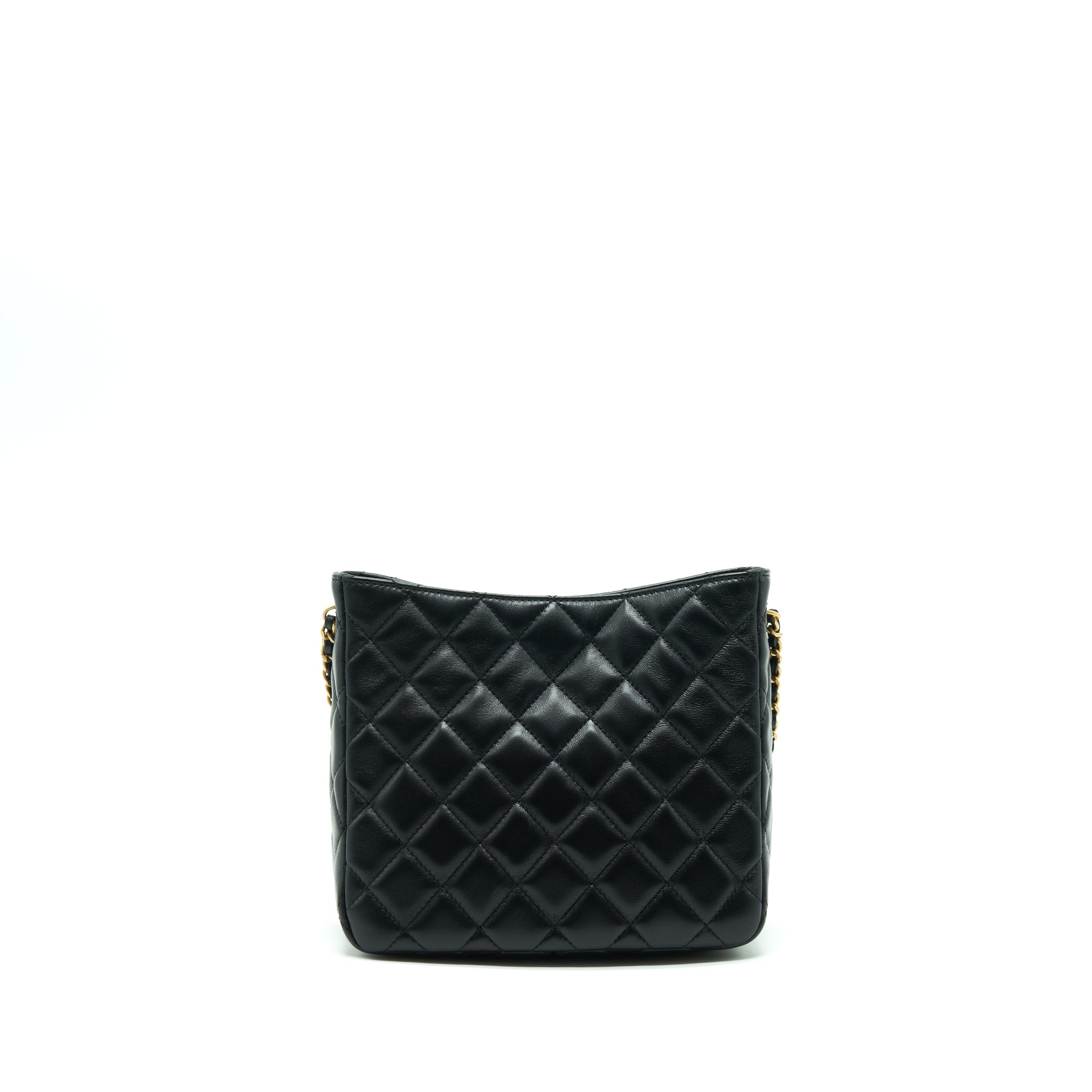 Chanel 22S Pearl Crush Hobo Bag Lambskin Black