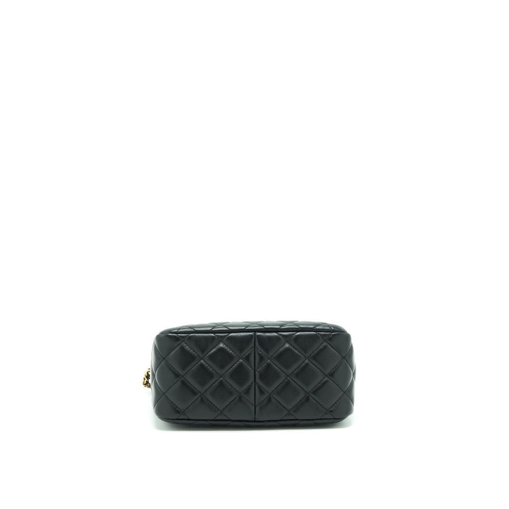 Chanel 22S Pearl Crush Hobo Bag Lambskin Black