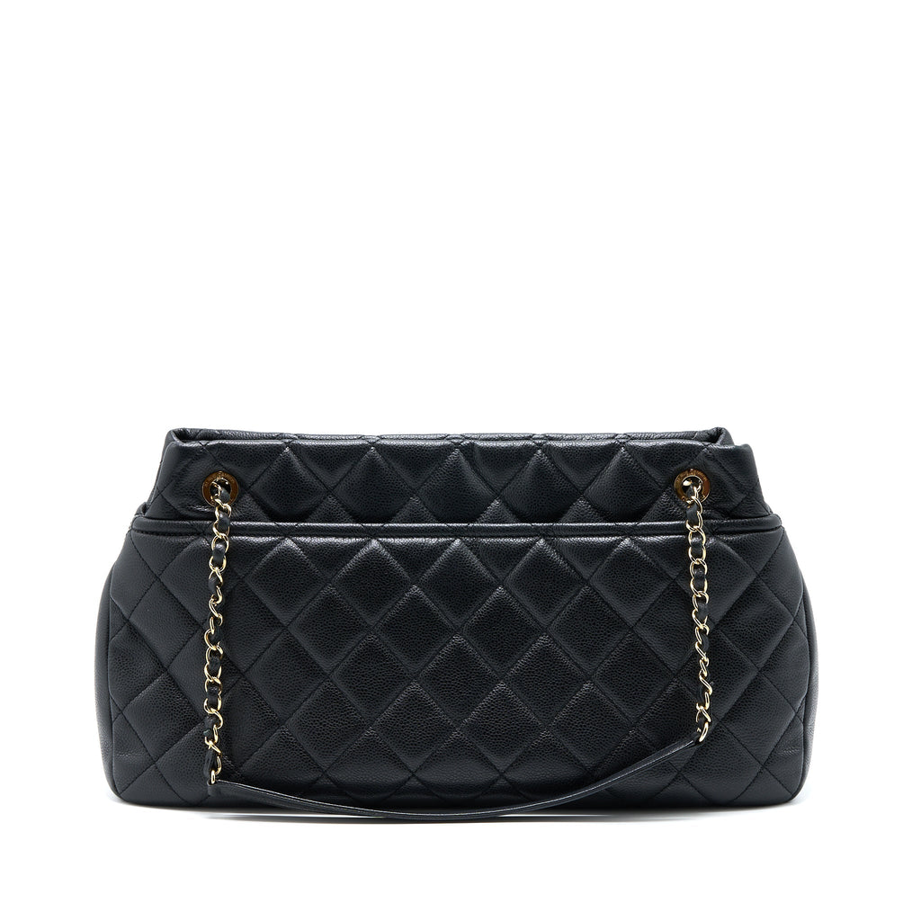 Chanel Matelasse Chain Tote Bag Caviar Black