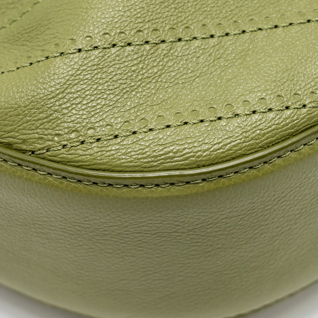Chanel Drawstring Bucket Bag Grained Calfskin Olive Green