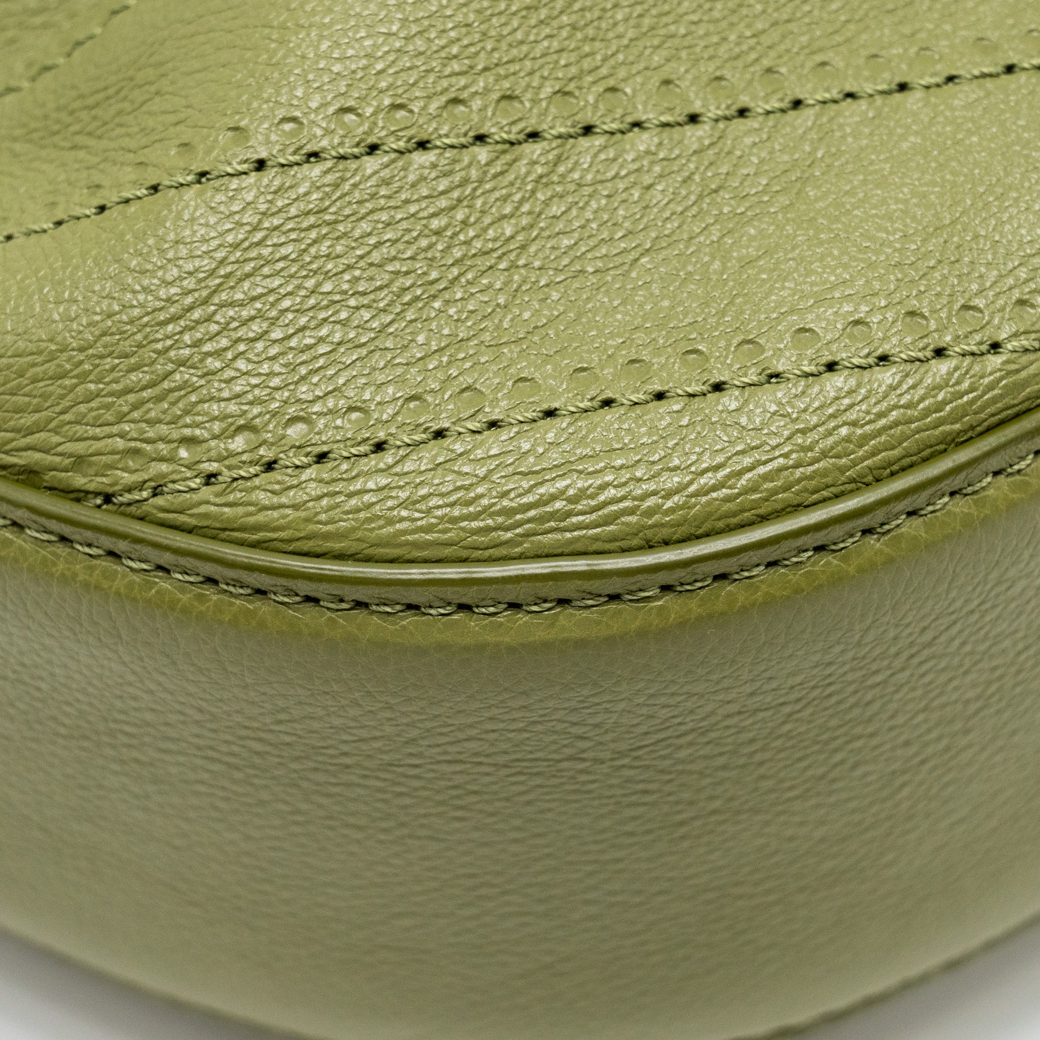 Chanel Drawstring Bucket Bag Grained Calfskin Olive Green