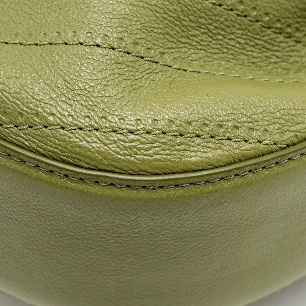 Chanel Drawstring Bucket Bag Grained Calfskin Olive Green